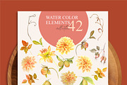 Autumn Season watercolor set, a Seasonal Illustration by Collection by VY (Thumbnail 7 of 13)