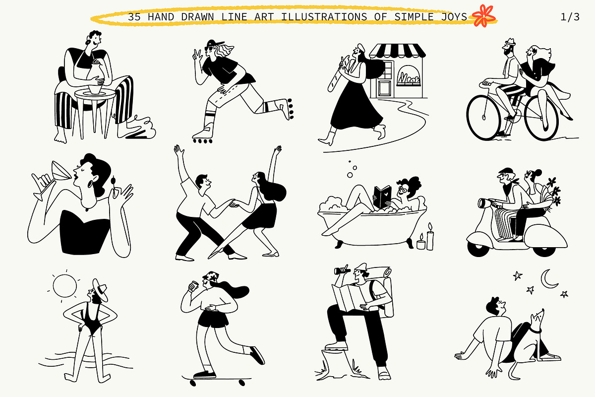 Simple Joys: 35 Hand Drawn Doodles, a Person Illustration by Olly Kava (Photo 3 of 9)