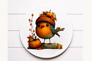 Whimsical Autumn Fall Robin Clipart, a Seasonal Illustration by Designworld (Thumbnail 11 of 11)