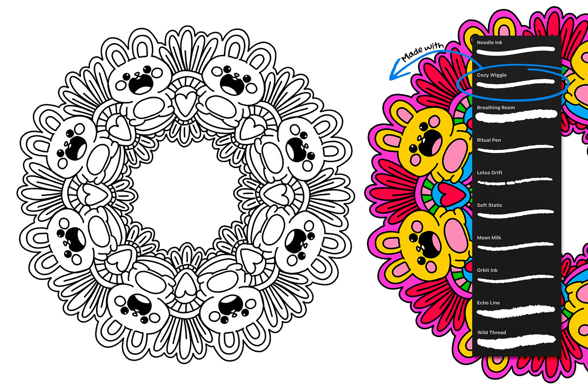 Wandering Mandala Procreate Inkers, a Brush Add-On by Heather Green Designs (Photo 4 of 13)