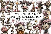 Whimsical Spring Clipart Collection, an Illustration by Libby Wishes (Thumbnail 1 of 6)