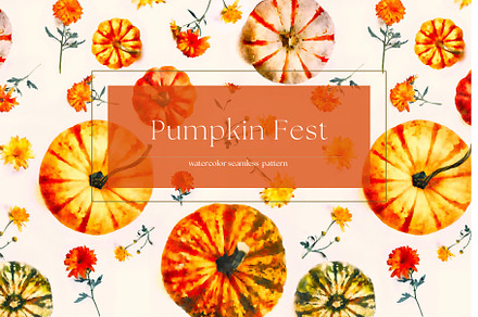 Pumpkin Fest Watercolor Pattern