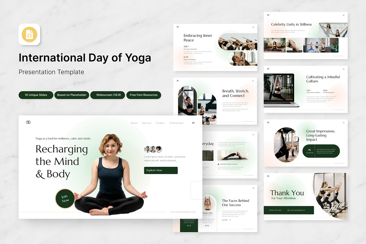 International Day of Yoga Slides, a Presentation Template by Antstheme (Photo 1 of 2)