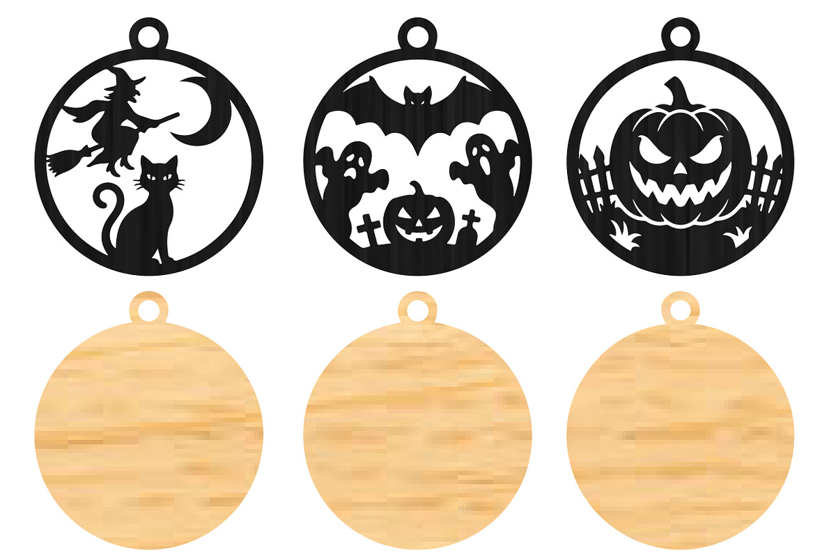 Halloween Ornaments Laser Cut SVG, an Object Graphic by DreamCafeArt (Photo 4 of 9)