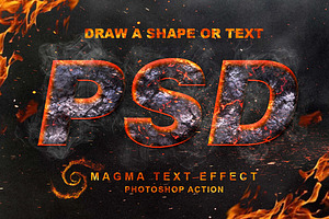 Magma Text Effect Photoshop Action