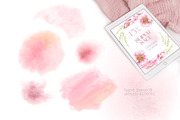 Pink Peonies Watercolor Women Beauty, a Decorative Illustration by Elena Malgina Clipart (Thumbnail 12 of 13)