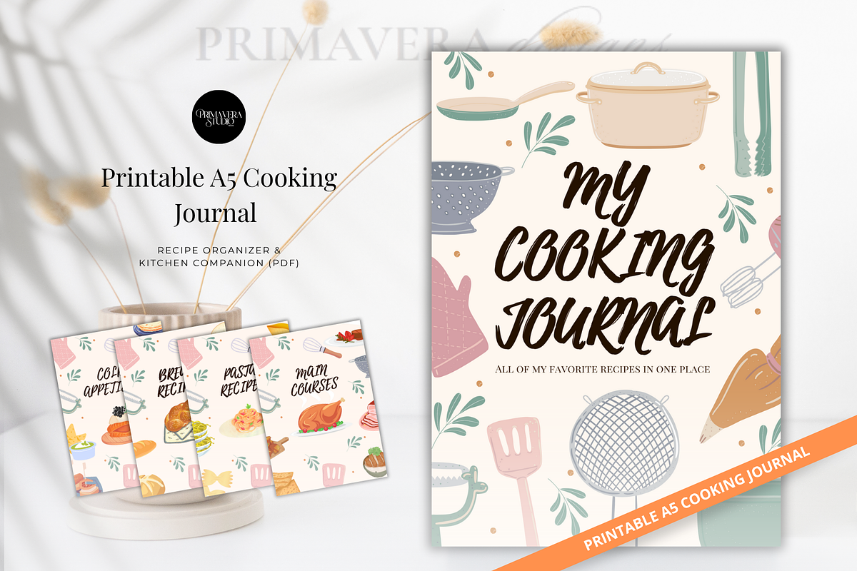 Printable Planner - Recipe Book, a Stationery Template by Primavera Studio Design (Photo 1 of 6)