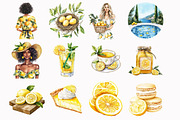 Watercolor Lemon Addiction Clipart, an Illustration by Design Market (Thumbnail 2 of 4)