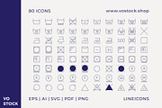 80 Care Laundry Symbols, an Outline Icon by vo.stock (Thumbnail 2 of 6)