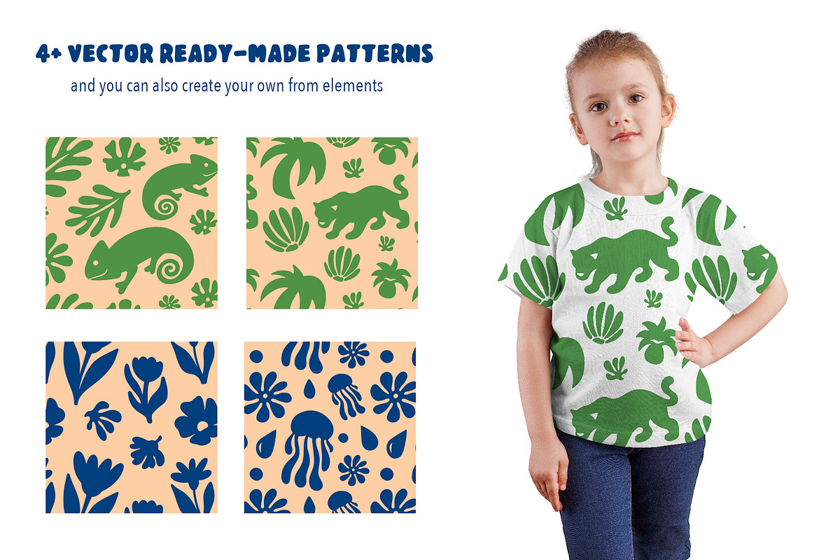 Floral & Wildlife Mosaic. Design Kit, a Pattern Graphic by Lettering_Logo (Photo 10 of 12)