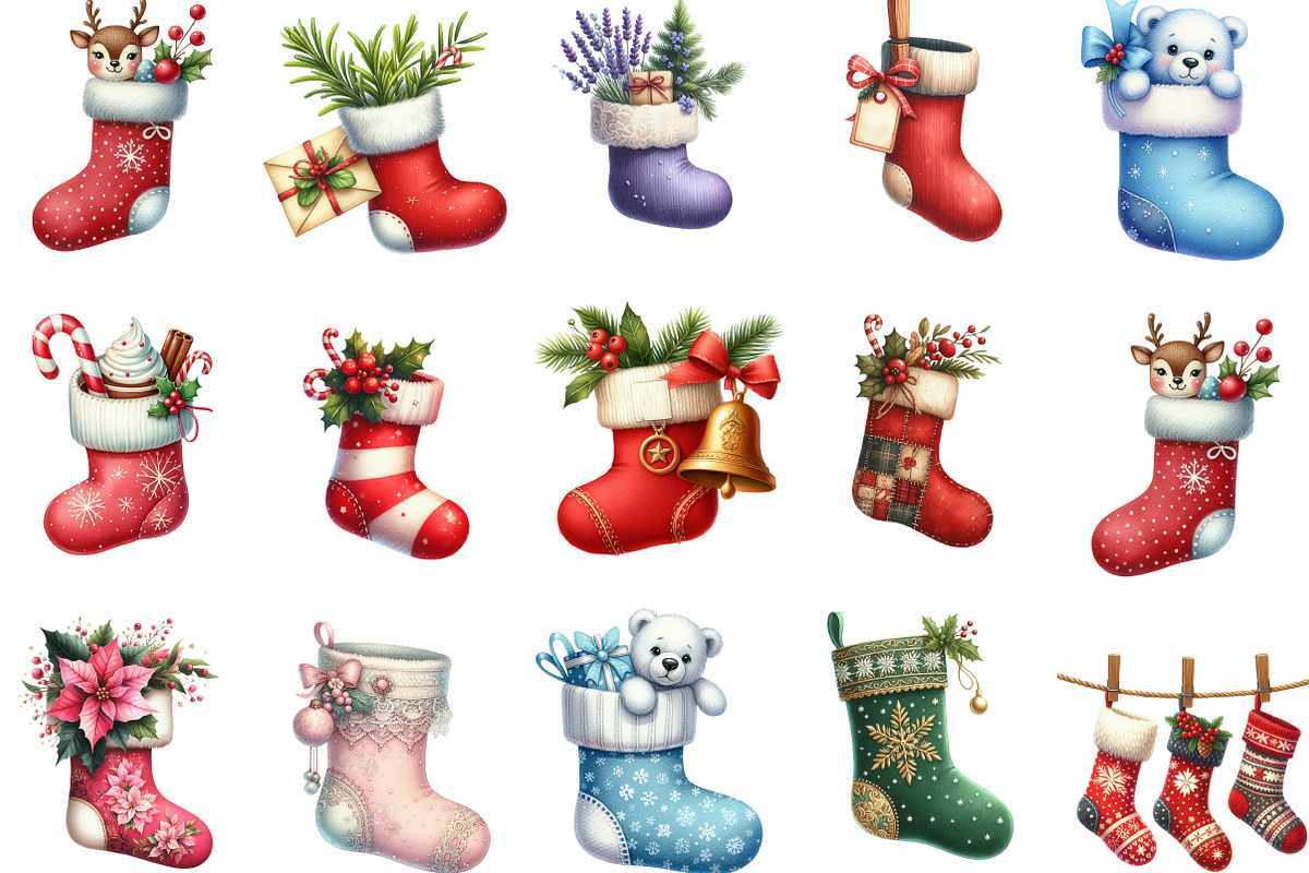 Christmas Stocking Sublimation, an Illustration by Designking (Photo 2 of 5)