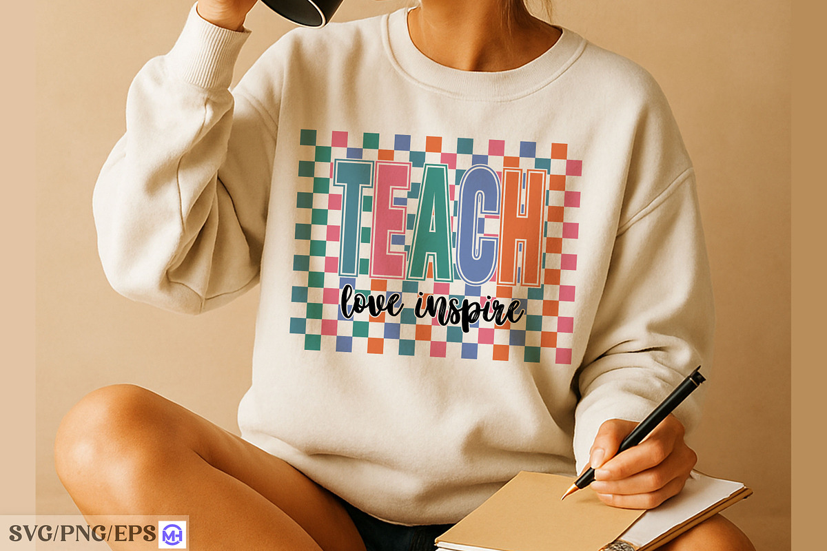 Teach love inspire typography design, an Object Graphic by mh_arif (Photo 4 of 4)