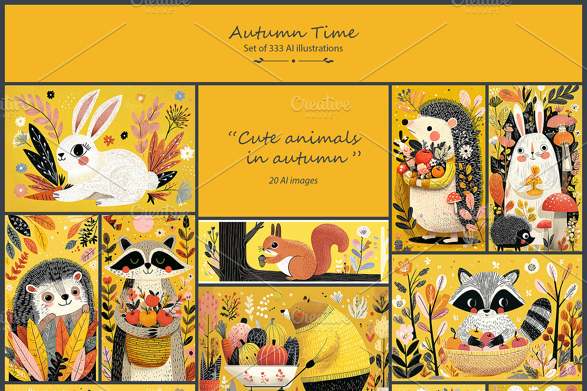 Autumn Time 2- 333 AI illustrations, a Seasonal Illustration by Pundateam (Photo 8 of 12)