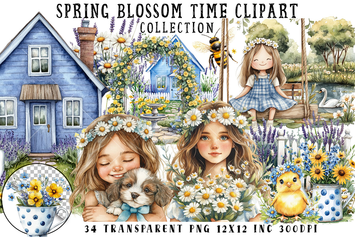 Spring Blossom Time Clipart, an Illustration by OK Design (Photo 1 of 6)