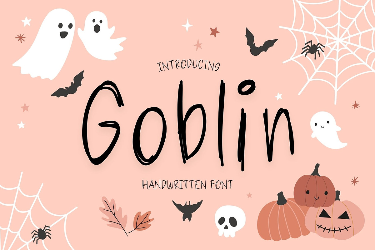 Goblin is a cool Halloween font, a Handwritten Font by Brown Cupple (Photo 1 of 7)