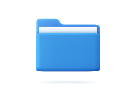 Blue portfolio folder 3d icon., a Technology Illustration by ModVector