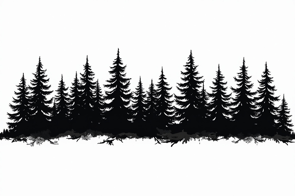 Pine Forest Silhouette Bundle, a Graphic by Creativeshirt (Photo 8 of 14)
