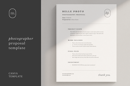 Photography Proposal Template Canva, a Marketing Template by frommakertomaker