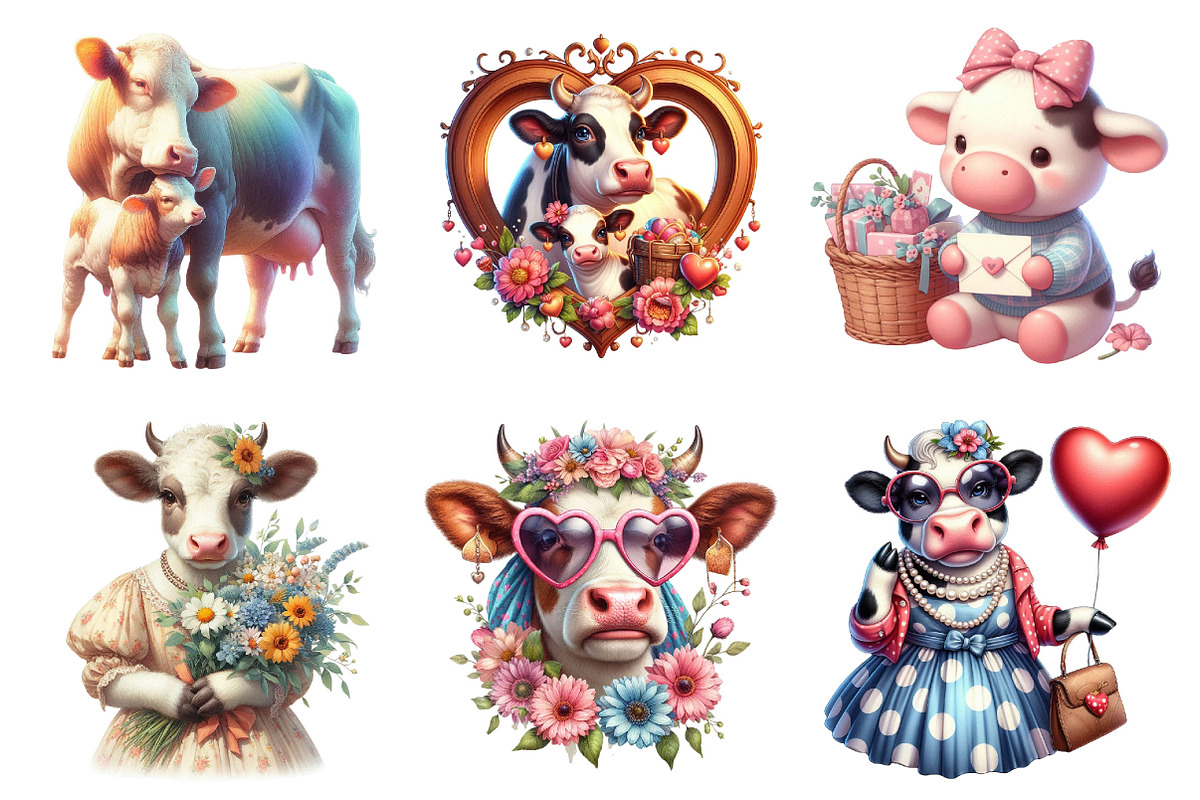 Cow Mother's Day Clipart., a Graphic by CitraGraphics (Photo 3 of 3)
