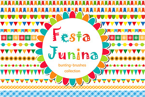 Festa Junina Borders And Brushes Set