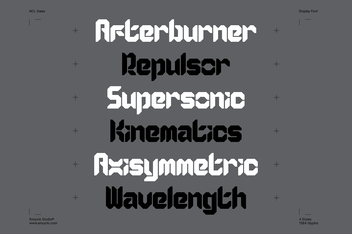 Gaiax - Futuristic Font, a Sans Serif Font by Enxyclo Studio (Photo 8 of 11)