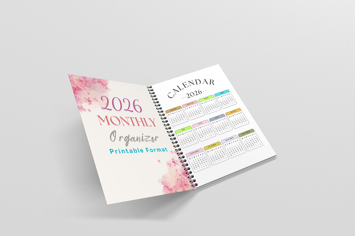 2026 Monthly Organizer Printable, a Stationery Template by Designmela01 (Photo 6 of 8)