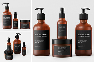 Hair Treatment Cosmetic Mockup Set, a Packaging Mockup by Brand Earth