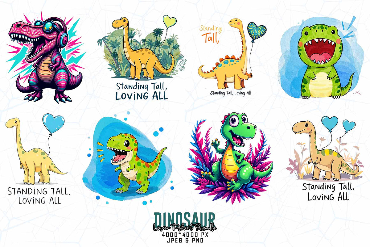 Dinosaur Lover Illustration Bundle, an Illustration by Sofia's Fashion (Photo 2 of 3)