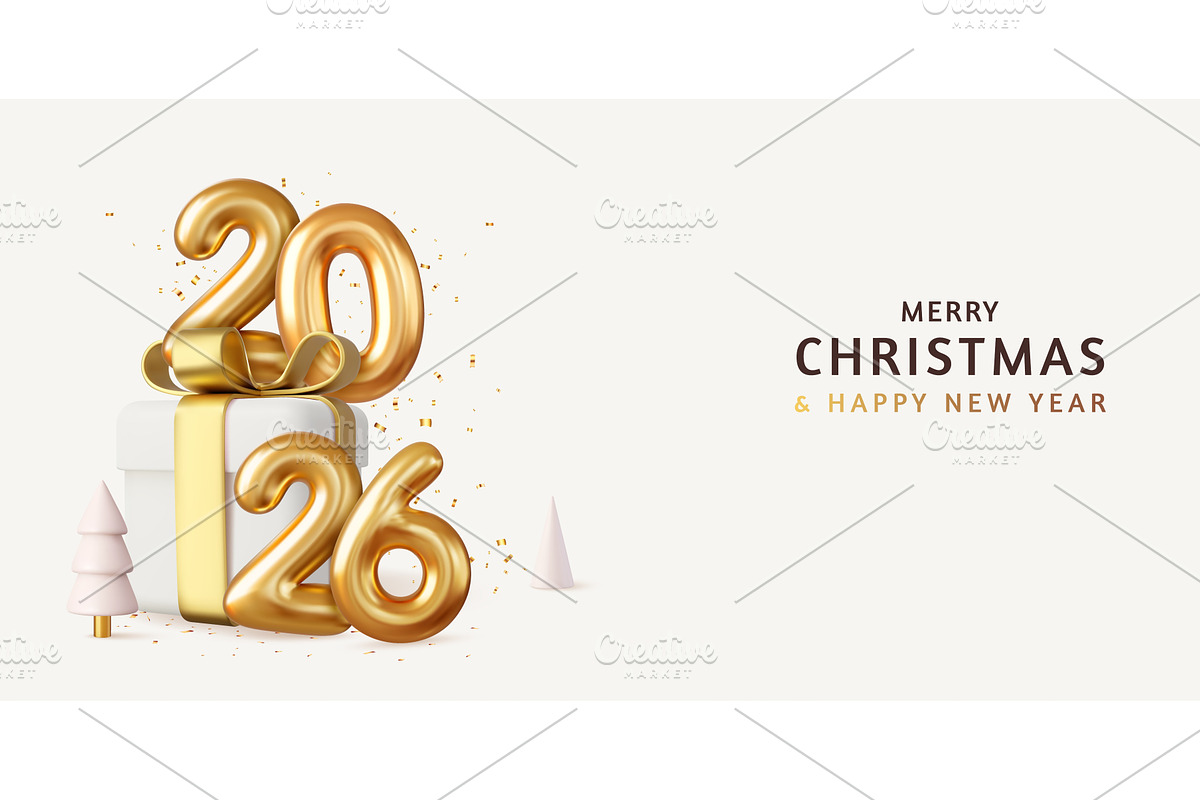 3d Gold Foil Balloons., an Object Illustration by ModVector