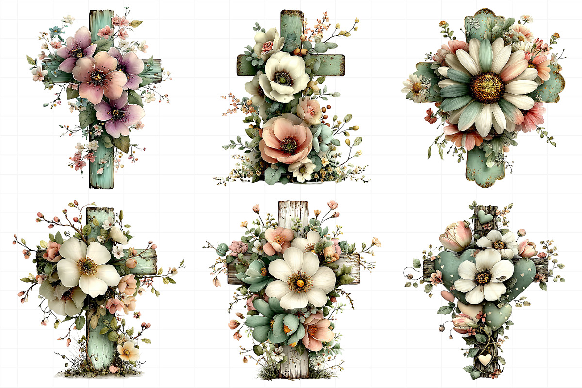 Easter Floral Cross Clipart, an Illustration by Daily.Designs (Photo 7 of 8)