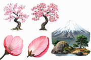 Watercolor Japan Clipart, an Illustration by Libby Wishes (Thumbnail 5 of 5)