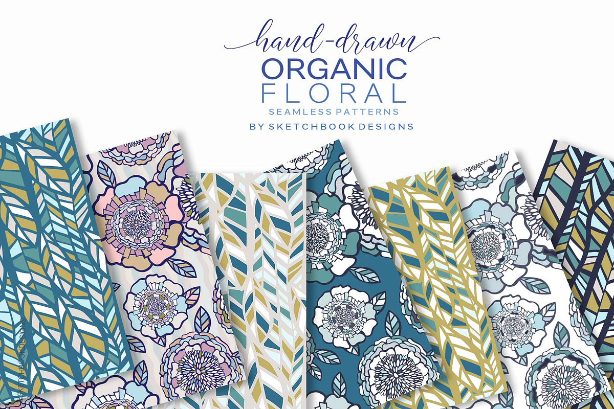 Organic Floral Seamless Patterns, a Pattern Graphic by Sketchbook Designs (Photo 8 of 10)