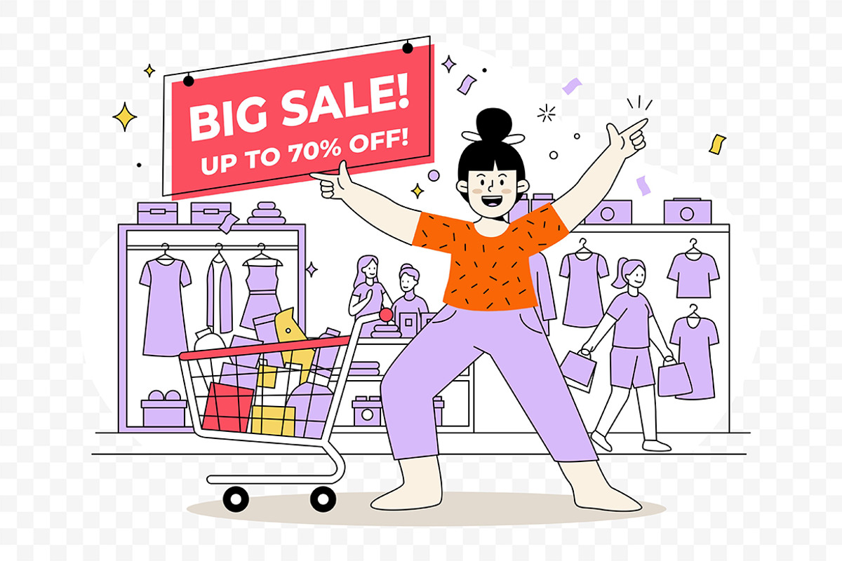 Retail Big Sale Discount Vector, an Object Illustration by Partikusi Design (Photo 3 of 3)