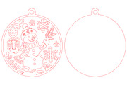 Christmas Snowman Laser Cut SVG, an Object Graphic by Layerology (Thumbnail 2 of 3)