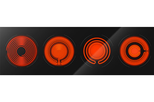 Induction cooktop burners set, a Technology Illustration by art PVP - market