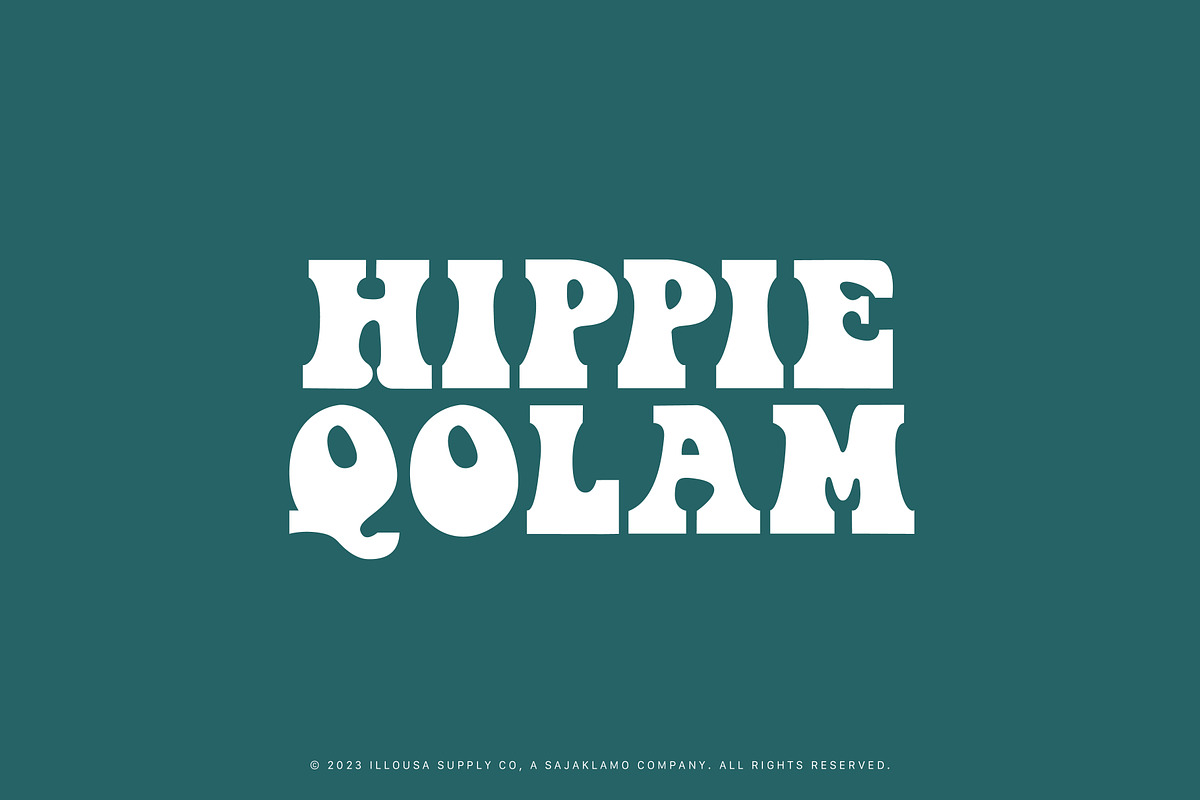 Hippie Qolam | Psychedelic Typeface, a Slab Serif Font by Illousa (Photo 1 of 8)