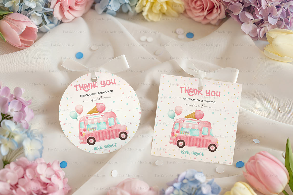 Spring Pastel Floral Gift Tag Mockup, a Product Mockup by TatiMockup (Photo 4 of 4)