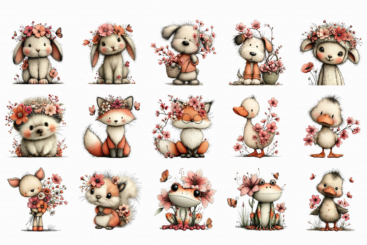 Whimsical Spring Animals Clipart, an Illustration by Libby Wishes (Photo 5 of 5)