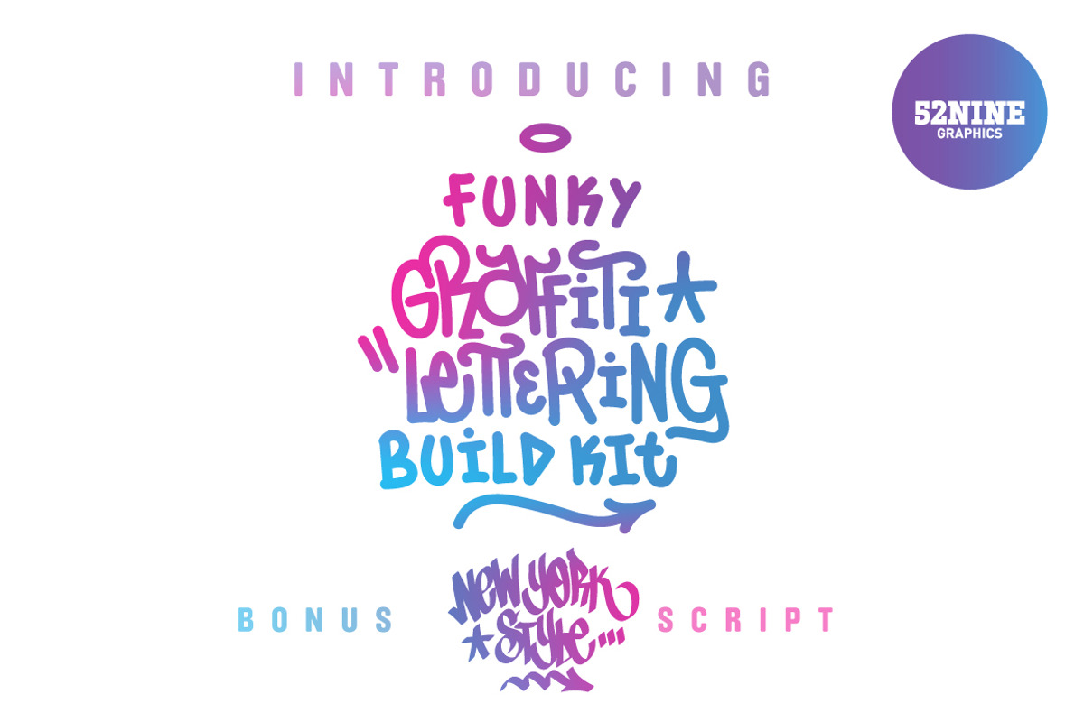 Graffiti Lettering Build Kit + Bonus, an Object Graphic by 52NINE GRAPHICS (Photo 1 of 8)