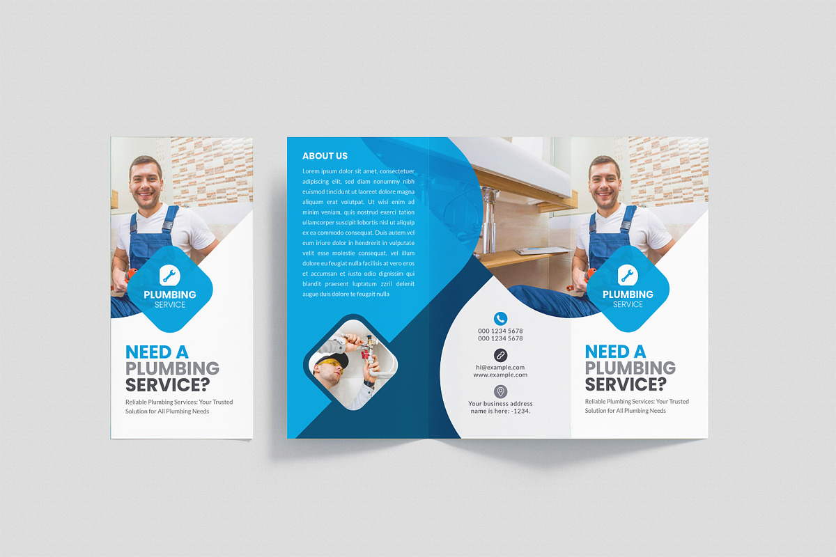 Plumbing Service Trifold Brochure, a Brochure Template by DesignOriel (Photo 1 of 3)