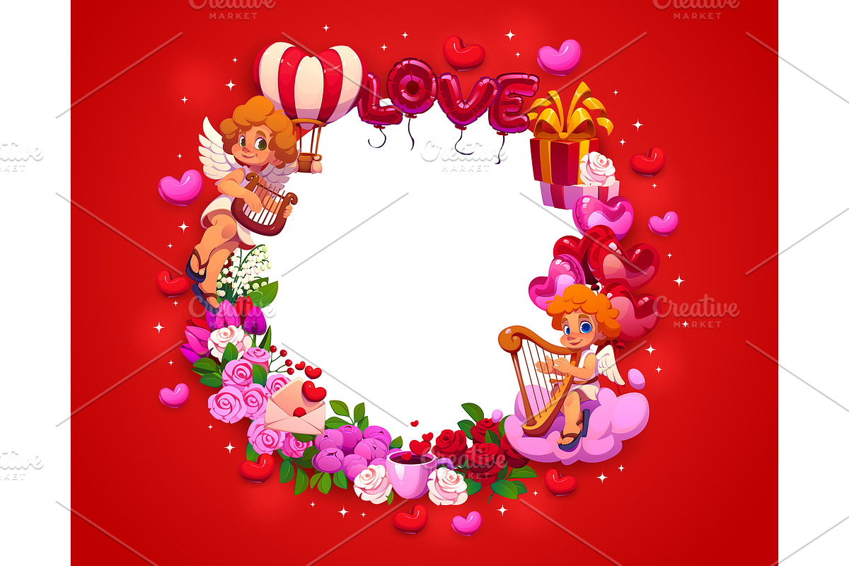 Valentines day frame banner, an Illustration by Vector Tradition (Photo 3 of 3)
