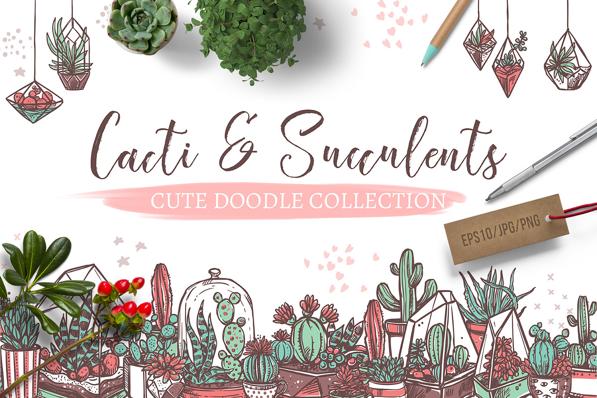 Cacti and Succulents Cute Doodle, an Illustration by alexrockheart (Photo 8 of 9)
