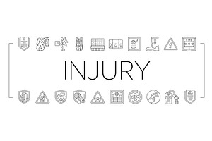 injury prevention safety icons set, an Education Illustration by pikepicture