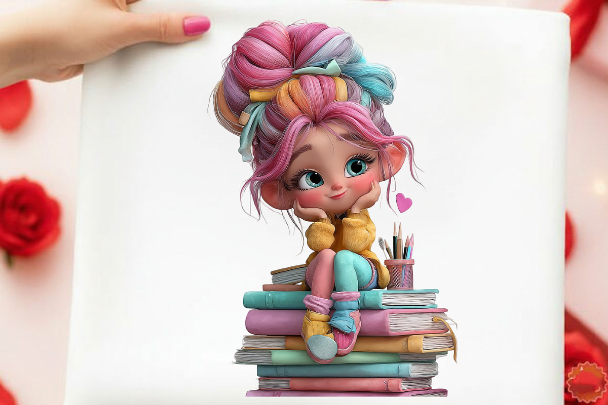 Whimsical Quirky Girl Clipart, an Illustration by designcity5 (Photo 3 of 5)