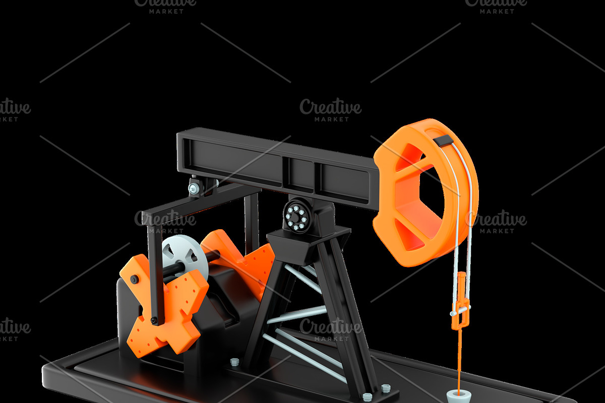 3d icon of stylized pumpjack, a Technology Illustration by Artem Varnitsin