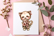 Whimsical Spring Cats Clipart, an Illustration by SinaCreation (Thumbnail 7 of 11)
