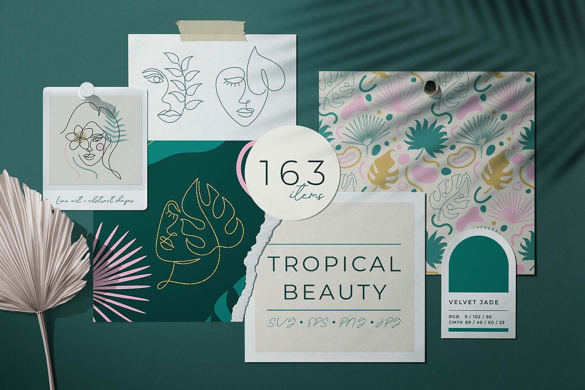 Tropical Velvet Jade Beauty, a Decorative Illustration by Illustana (Photo 1 of 21)