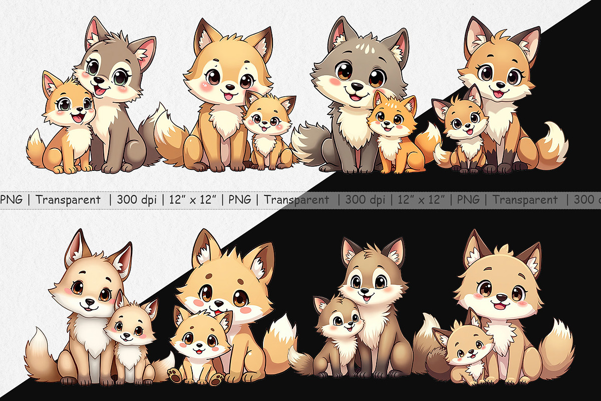 Wolf Mother's Day Clipart, a Graphic by Artnoy (Photo 2 of 5)