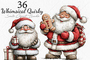 Whimsical Quirky Santa Clipart, a Seasonal Illustration by Canvas Craft (Thumbnail 1 of 10)