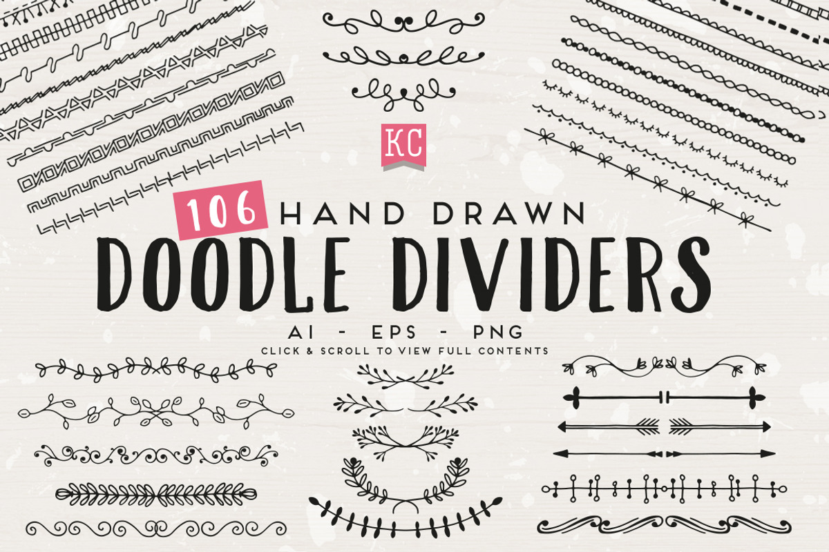 Hand Drawn Doodle Dividers, an Illustration by Katy Clemmans (Photo 7 of 7)